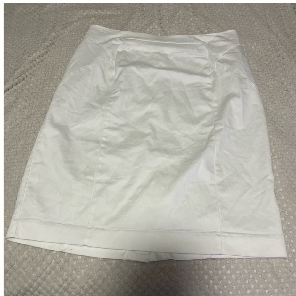Worthington‎ Women's White Mini Pencil Skirt Size 12 Stretch Career Office